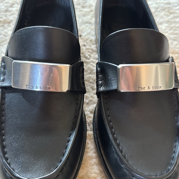 rag & bone Black Loafers with Silver Accent - Picture 2 of 7